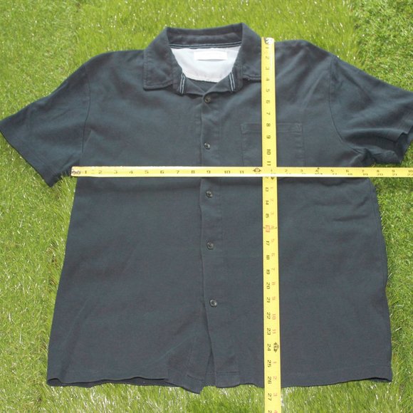 Denim & Flower Men's Navy Button Up Polo Shirt - Size Large - Picture 3 of 11